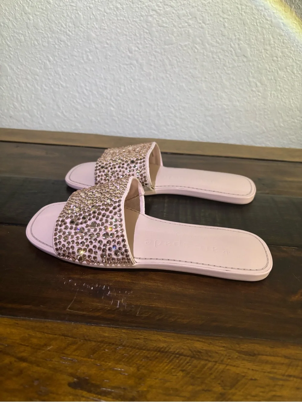 NIB Kate Spade New York All That Glitters Slide Sandal. Mochi Pink. Size 7